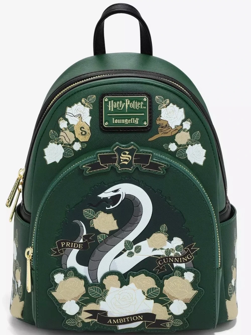 NWOT Loungefly Harry Potter Slytherin Mini Backpack with matching Cardholder!